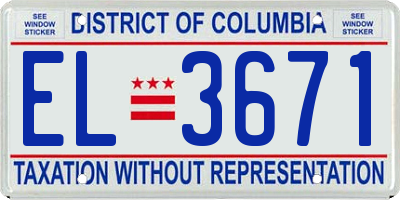 DC license plate EL3671