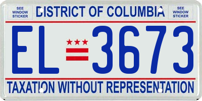 DC license plate EL3673