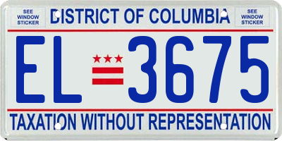 DC license plate EL3675