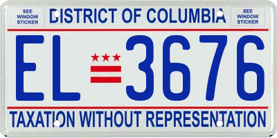 DC license plate EL3676