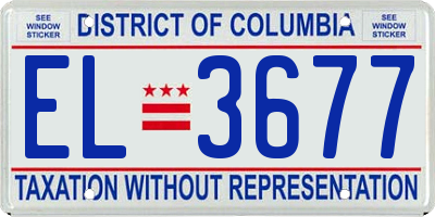 DC license plate EL3677