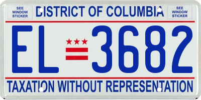 DC license plate EL3682