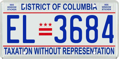 DC license plate EL3684