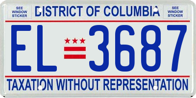 DC license plate EL3687