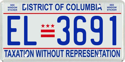 DC license plate EL3691