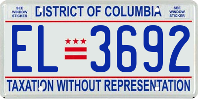 DC license plate EL3692