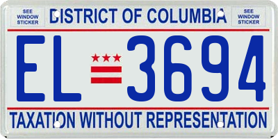 DC license plate EL3694