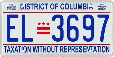 DC license plate EL3697