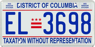 DC license plate EL3698