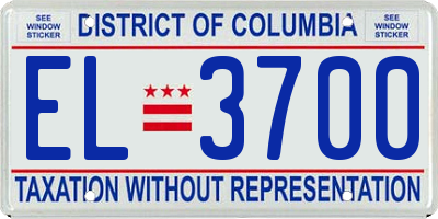 DC license plate EL3700