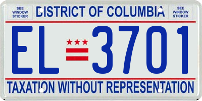 DC license plate EL3701