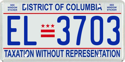 DC license plate EL3703