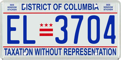 DC license plate EL3704