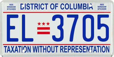 DC license plate EL3705