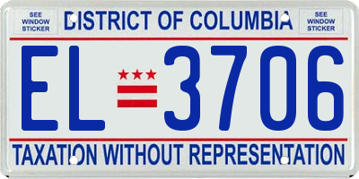 DC license plate EL3706