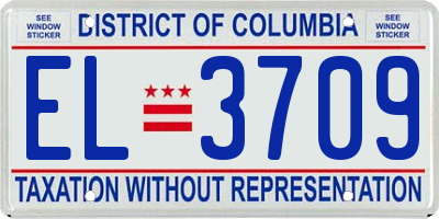 DC license plate EL3709