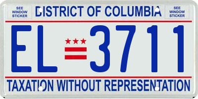 DC license plate EL3711