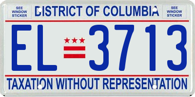 DC license plate EL3713