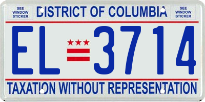 DC license plate EL3714