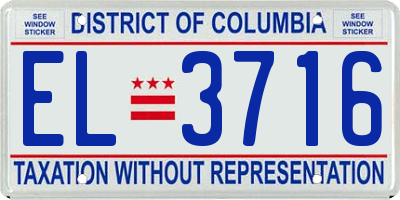 DC license plate EL3716