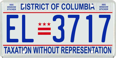 DC license plate EL3717