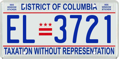 DC license plate EL3721