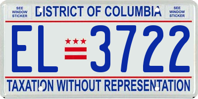 DC license plate EL3722