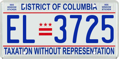 DC license plate EL3725