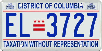 DC license plate EL3727