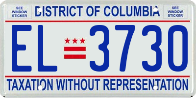 DC license plate EL3730