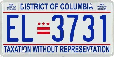 DC license plate EL3731