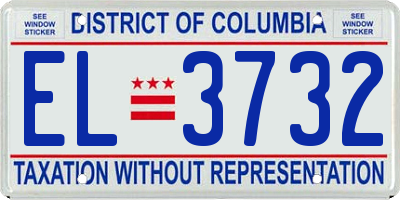 DC license plate EL3732