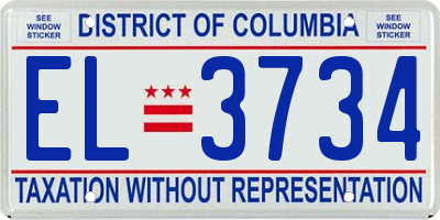 DC license plate EL3734