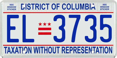 DC license plate EL3735