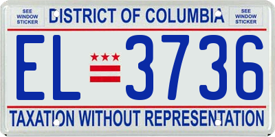 DC license plate EL3736