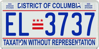 DC license plate EL3737