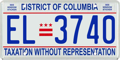 DC license plate EL3740