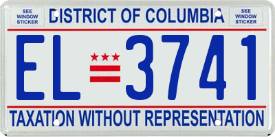 DC license plate EL3741