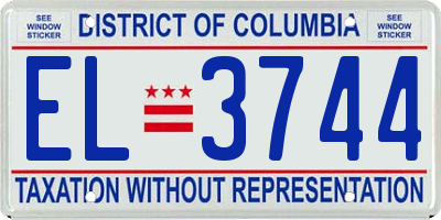 DC license plate EL3744