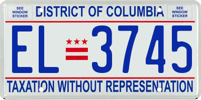 DC license plate EL3745