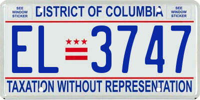 DC license plate EL3747