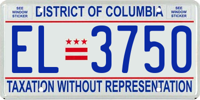 DC license plate EL3750