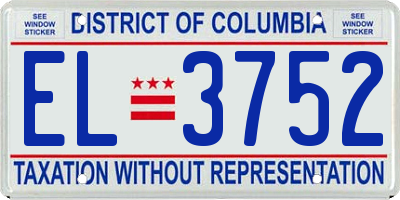 DC license plate EL3752