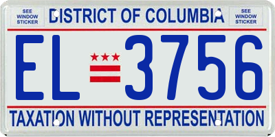 DC license plate EL3756