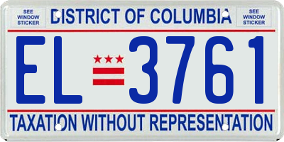 DC license plate EL3761