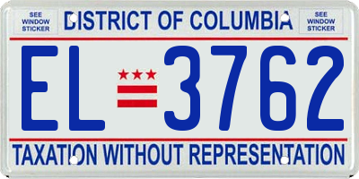 DC license plate EL3762