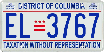 DC license plate EL3767