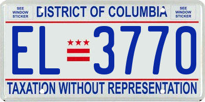 DC license plate EL3770