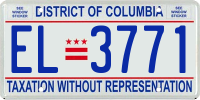 DC license plate EL3771