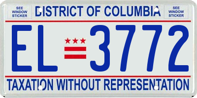 DC license plate EL3772